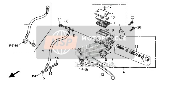 Honda SH125 2013 HAUPTBREMSZYLINDER HINTEN für ein 2013 Honda SH125